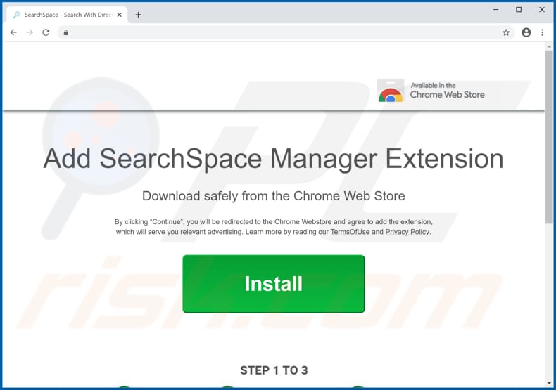 Website promoot de SearchSpace browserkaper