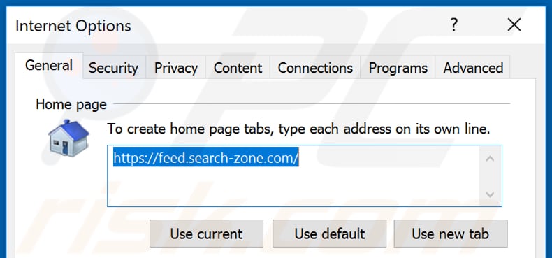 Removing feed.search-zone.com from Internet Explorer homepage