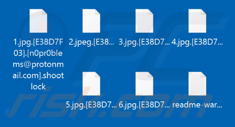 Bestanden versleuteld door de Shootlock ransomware (.shootlock extensie)