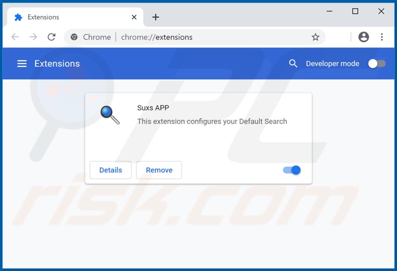 Removing searchred01.xyz related Google Chrome extensions