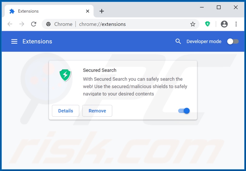 Removing securedserch.com related Google Chrome extensions