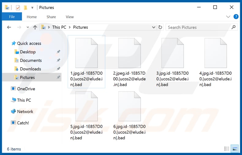 Files encrypted by Bad ransomware (.bad extension)