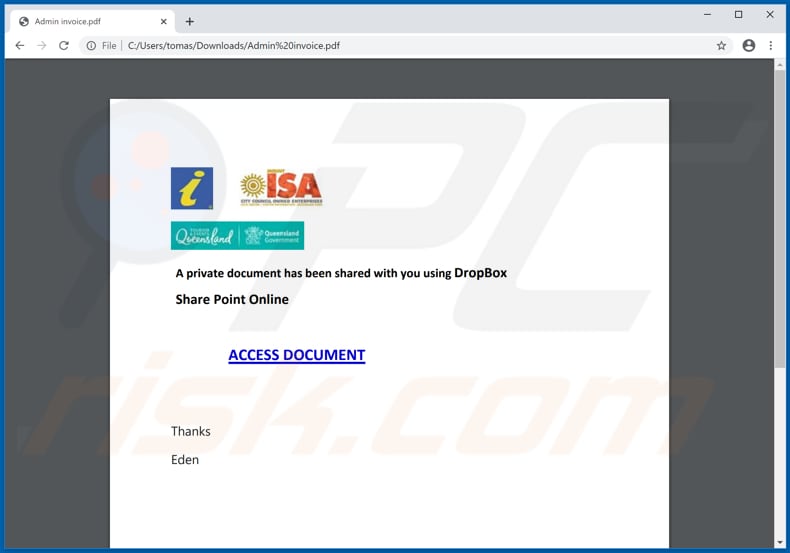Dropbox e-mail scam pdf-document leidt tot nep microsoft login pagina