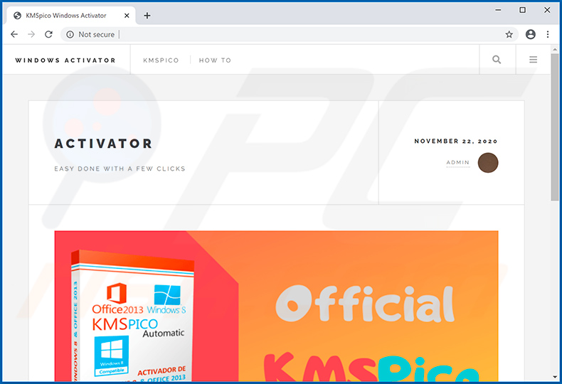 Website die KMSPico promoot die Buer Loader en AsyncRAT in het systeem injecteert