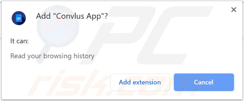 browser asks for a permission to install Convlus App
