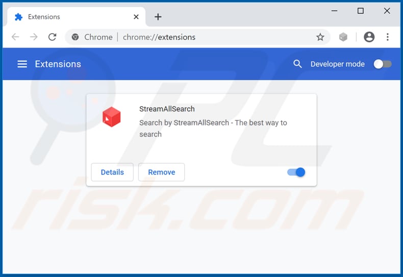 Removing streamall-search.com related Google Chrome extensions
