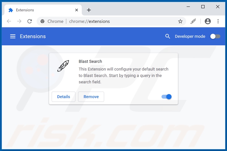 Removing blast-search.net related Google Chrome extensions