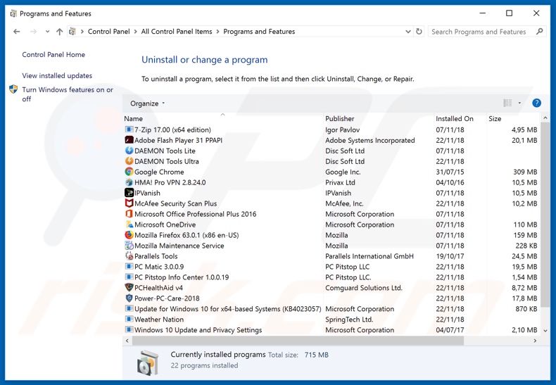 blast-search.net browser hijacker uninstall via Control Panel