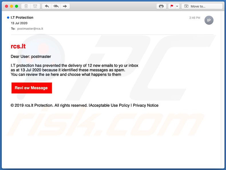 Inloggegevens voor phishing-e-mail voor spam (2020-07-13) - 1