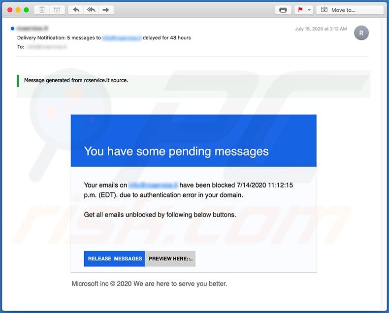 E-mailreferenties phishing spam-mail (2020-07-17)