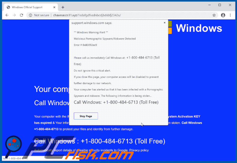 Error # 0x80092ee9 pop-up oplichterij (2020-07-01)