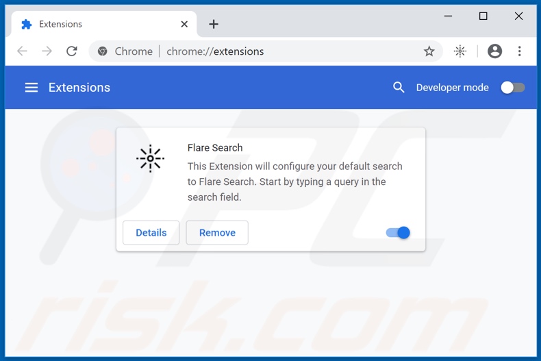 Removing flaresearch.net related Google Chrome extensions