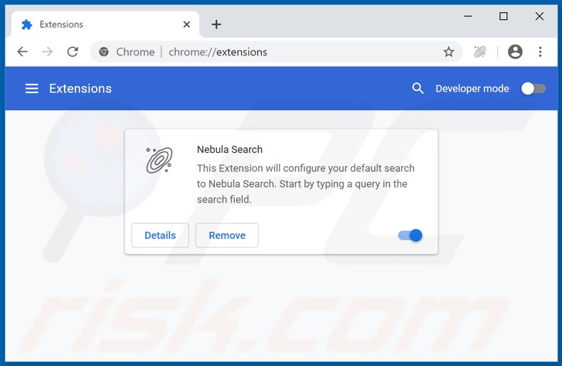Verwijder aan nebulasearch.net gerelateerde Google Chrome extensies