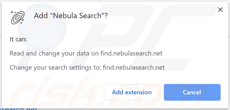 Nebula Search browserkaper vraagt rechten