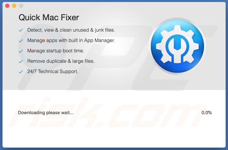 Installation setup of Quick Mac Fixer PUA