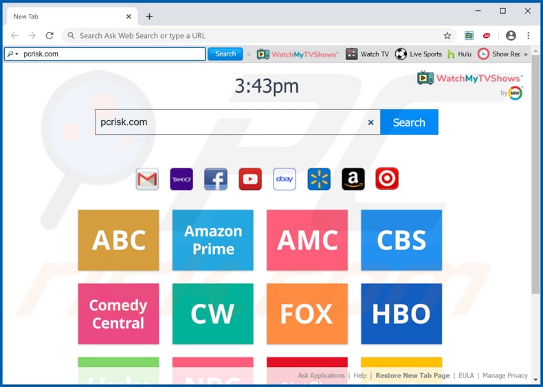 WatchMyTVShows browser hijacker