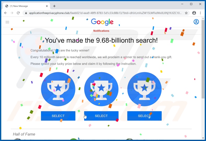 You've made the 9.68-billionth search oplichting