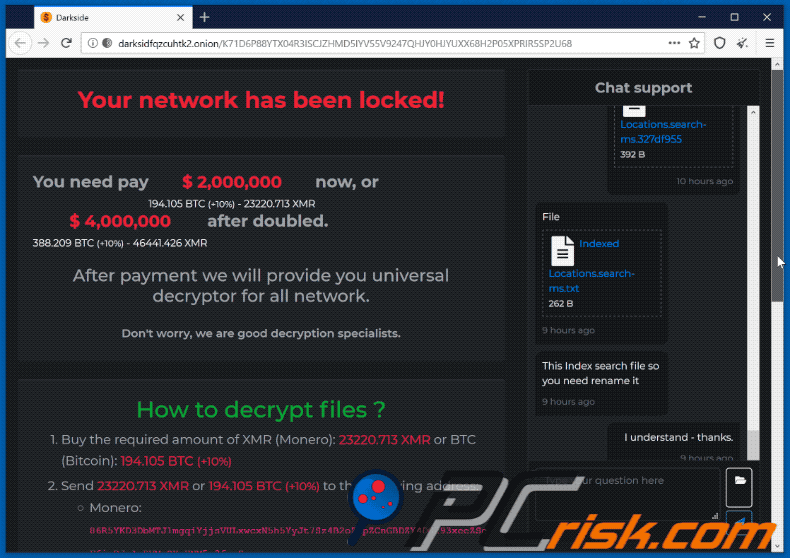 darkside ransomware tor website gif