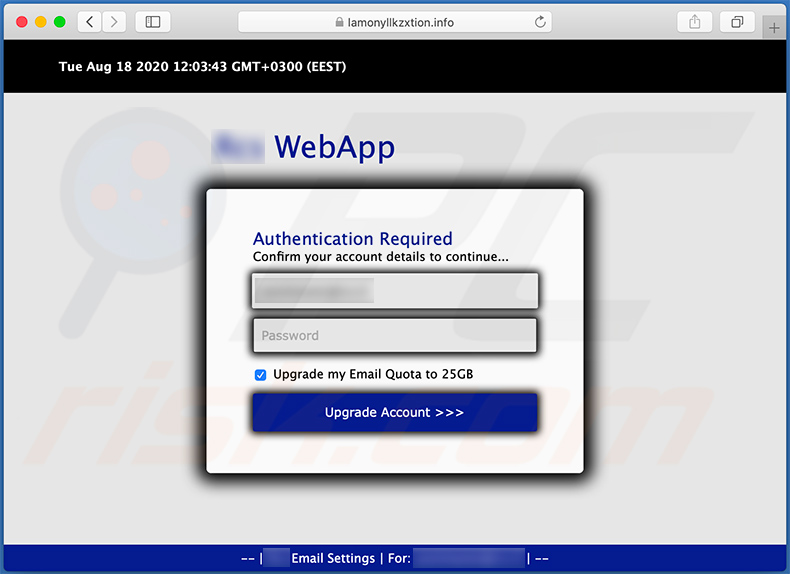 Scam-website (lamonyllkzxtion.info) gebruikt voor phishing-doeleinden