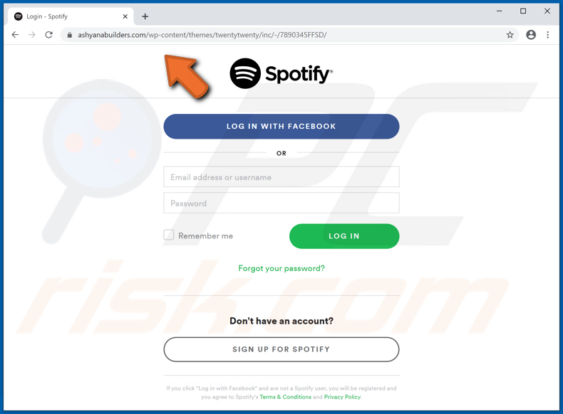 spotify email scam fake spotify website