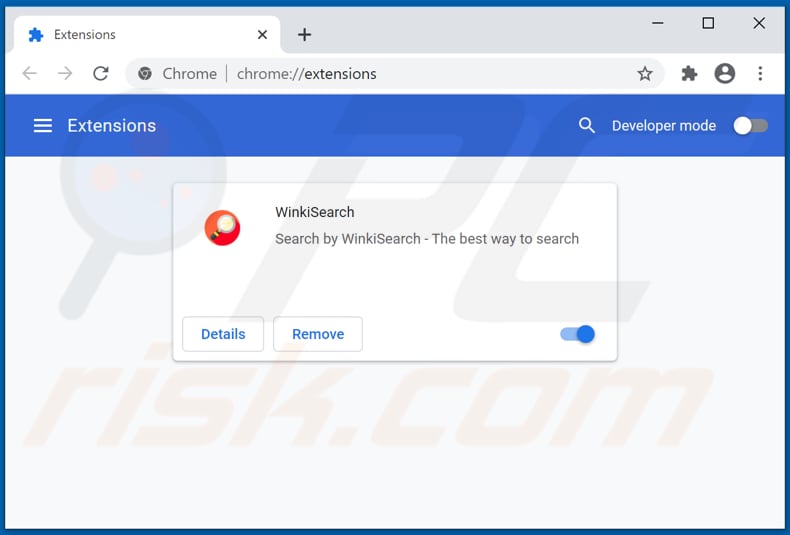 Removing winki-search.com related Google Chrome extensions