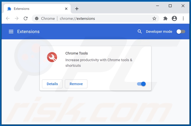 Verwijder de Chrome Tools advertenties uit Google Chrome stap 2