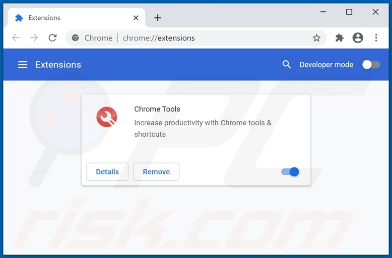 Verwijder de Chrome Tools advertenties uit Google Chrome stap 2