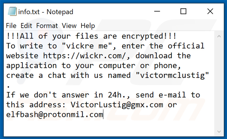 Eight ransomware info.txt bestand (2020-09-28)