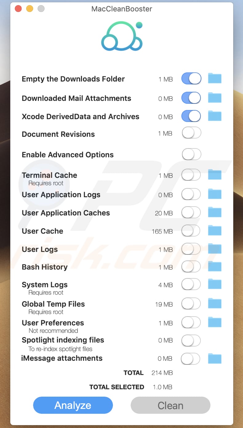 Ongewenste app MacCleanBooster