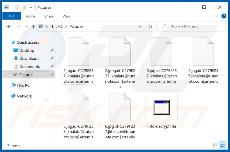Bestanden die zijn versleuteld door Artemis ransomware (.artemis extensie)