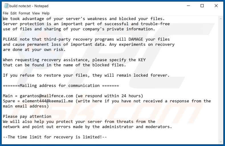 Captcha Ransomware decrypt instructions (build note.txt)