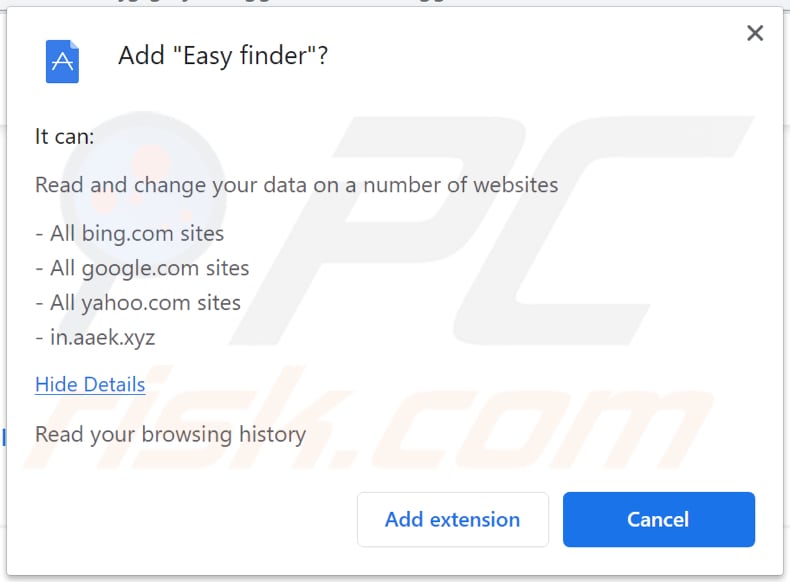 easy finder browser kaper melding