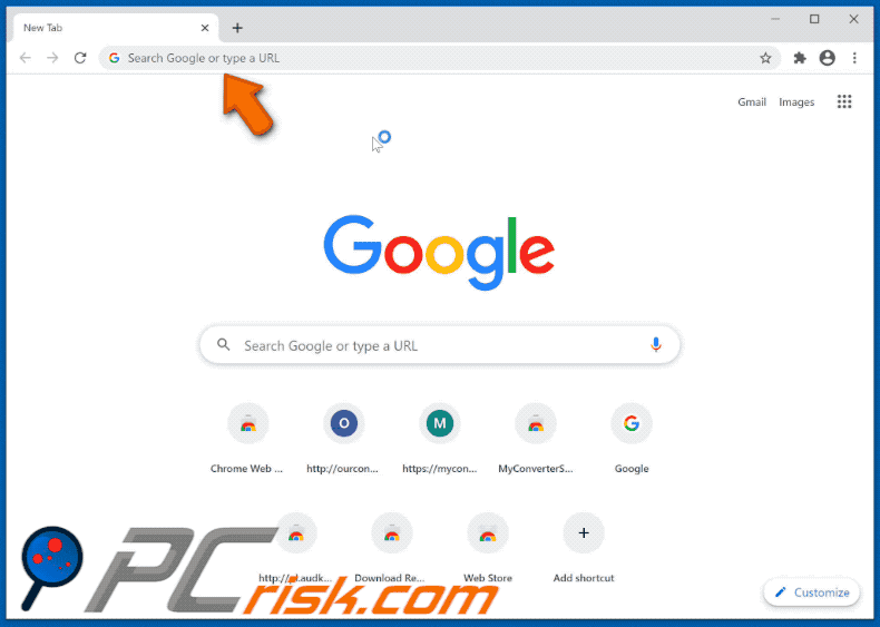 quicknewtab.com verwijst door naar bing.com