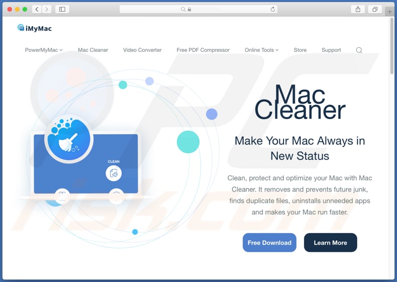 Website used to promote Mac Cleaner PUA