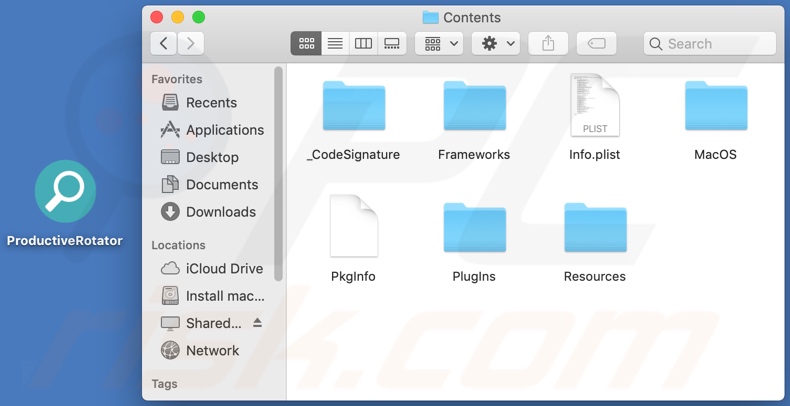 ProductiveRotator adware install folder