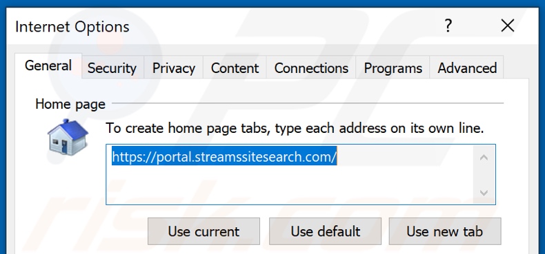 Verwijder streamssitesearch.com als startpagina in Internet Explorer