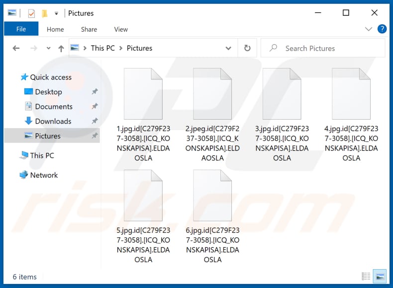 Files encrypted by ELDAOSLA ransomware (.ELDAOSLA extension)