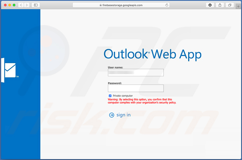 Valse Outlook-inlogpagina gepromoot via spam-e-mails