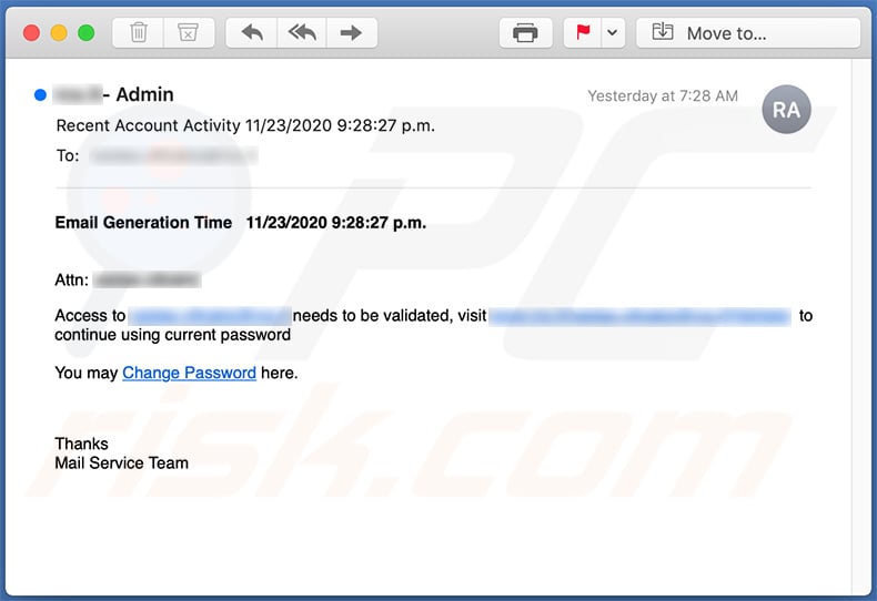 Spam-e-mail die een valse aanmeldingspagina van Outlook promoot (2020-11-25)