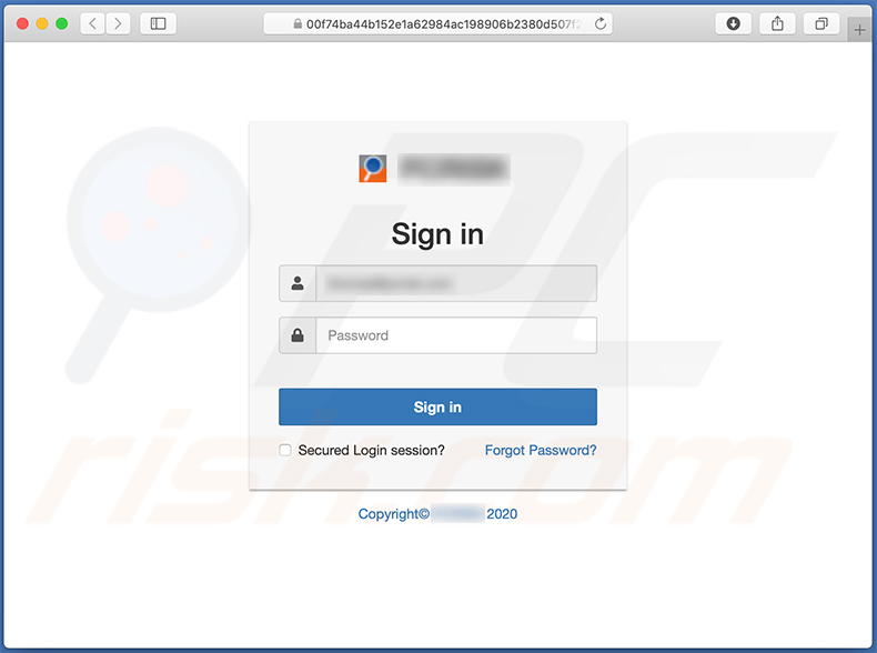 Phishing-website die wordt gepromoot via mail quota-spammails