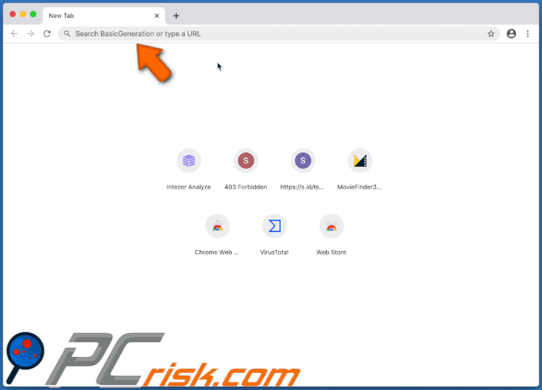 search.basicgeneration.com browser hijacker on a Mac computer
