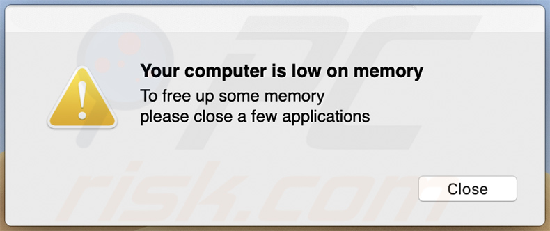  Uw computer is laag op het geheugen nep pop-up venster geleverd door een malafide installer ter bevordering van searchmarquis.com