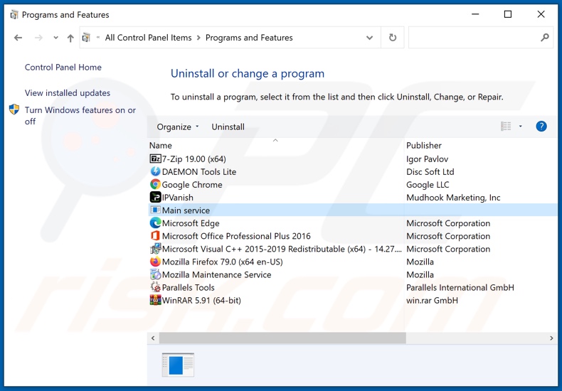 Adrozek adware uninstall via Control Panel