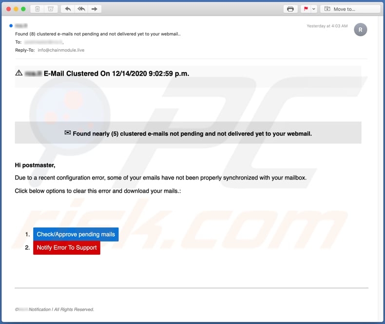 E-Mail Clustered e-mailfraude e-mailspamcampagne