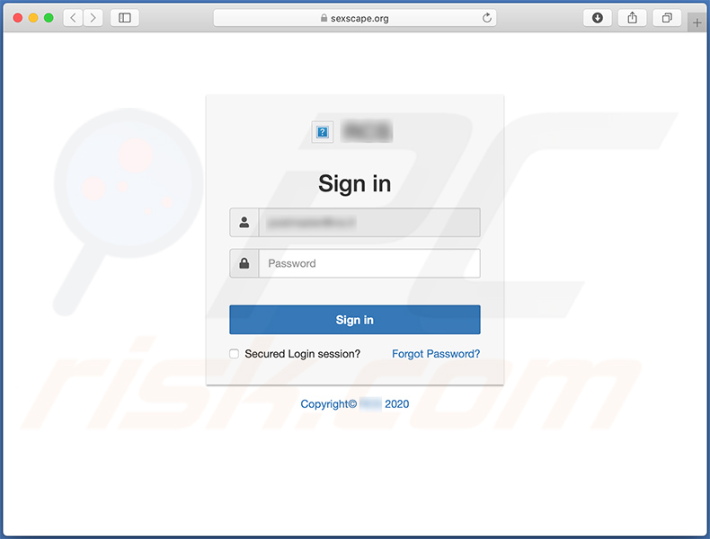Phishing-website gepromoot met behulp van spam-e-mails (2020-12-03)