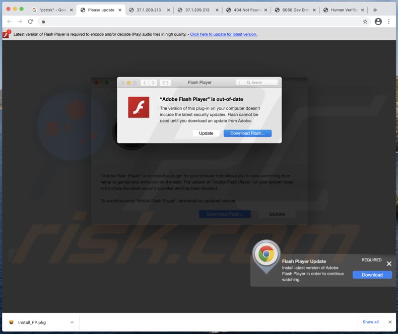 Dubieuze website die de FPVideo adware promoot