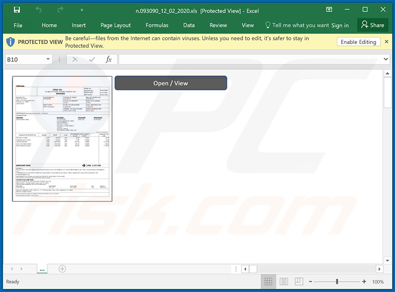 Kwaadaardig MS Excel document gebruikt om Dridex malware in het systeem te injecteren