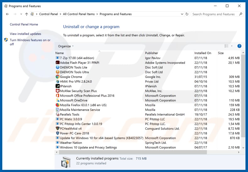 livepdfsearch.com browser hijacker uninstall via Control Panel