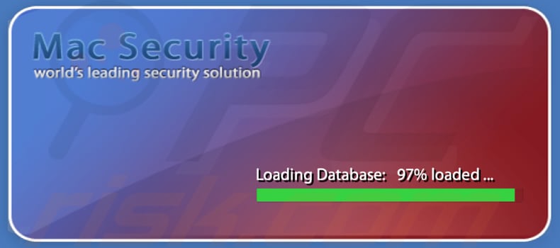 Ongewenste app mac security toont een venster over zijn valse database