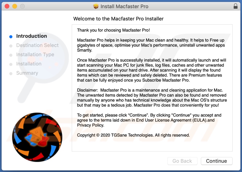 Installer van de ongewenste app Macfaster Pro